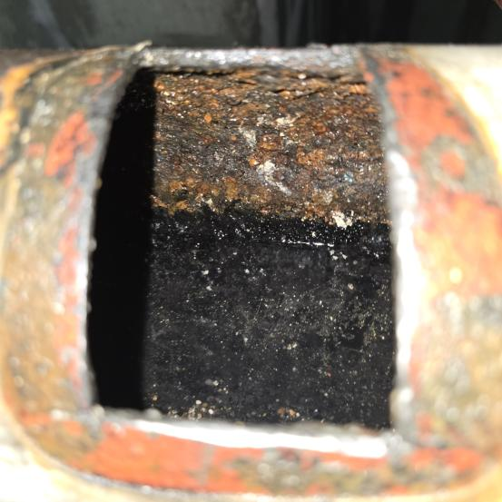 강동 롯데캐슬 128동 수도배관 고압세척 시공 후 — 고압 세척 완료